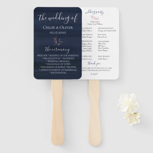 ムーディブルー結婚式 プログラム ハンドファン (正面&裏面)