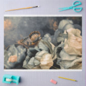 ムーディブルー、大型バタフライ&牡丹 薄葉紙 (クラフト)