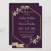 ムーディプラムとシャンパン 招待状 (正面/裏面)