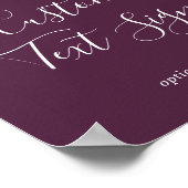 ムーディプラムパープルカード&ギフトカスタム文字サイン ポスター (角)