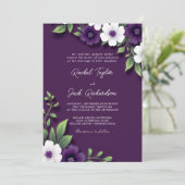 ムーディプラム開花ダスティシェードパープル結婚ズ 招待状 (スタンド正面)
