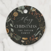 ムーディボタニカルパーソナライズされたクリスマスギフトタグ フェイバータグ (正面)