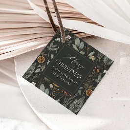 ムーディボタニカルパーソナライズされたクリスマスギフトタグ フェイバータグ