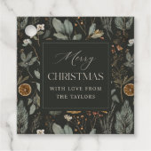 ムーディボタニカルパーソナライズされたクリスマスギフトタグ フェイバータグ (正面)