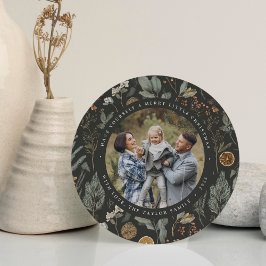 ムーディボタニカルラウンドホリデーフォトカード シーズンカード