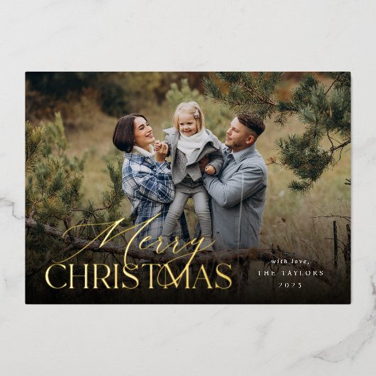 ムーディボタニカル横向きフォト金ゴールド 箔シーズンカード (正面)