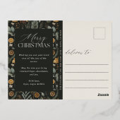 ムーディボタニカル横向きフォト金ゴールド 箔シーズンポストカード (裏面)