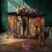 ムーディボホ花瓶とフローラパッチワークパターンアート 薄葉紙