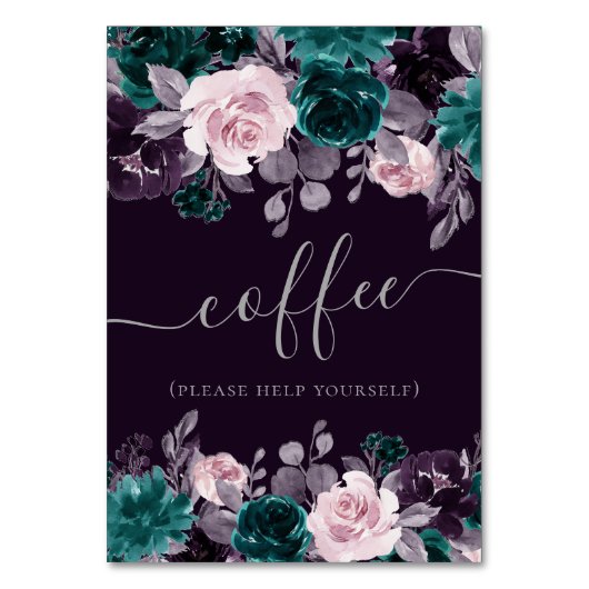 ムーディボーホ |ダークナス紫とティール(緑がかった色)治療 テーブルナンバー (正面)