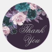 ムーディボーホ | ダークナス紫ティール(緑がかった色)ありがとう ラウンドシール (正面)