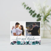 ムーディボーホ |ティール（緑がかった色）とパープル2写真ありがとう ポストカード (スタンド正面)