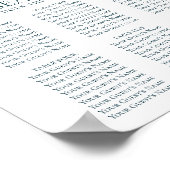 ムーディボーホ |ティール(緑がかった色)と紫のフローラシーティングチャート ポスター (角)