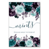 ムーディボーホ |ティール（緑がかった色）ターコイズとパープルトリート テーブルナンバー (裏面)