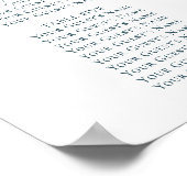 ムーディボーホ |ティール（緑がかった色）フローラのシーティングチャート ポスター (角)