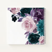 ムーディボーホ |ナスとティール（緑がかった色）フォトゲストブック ノートブック (裏面)