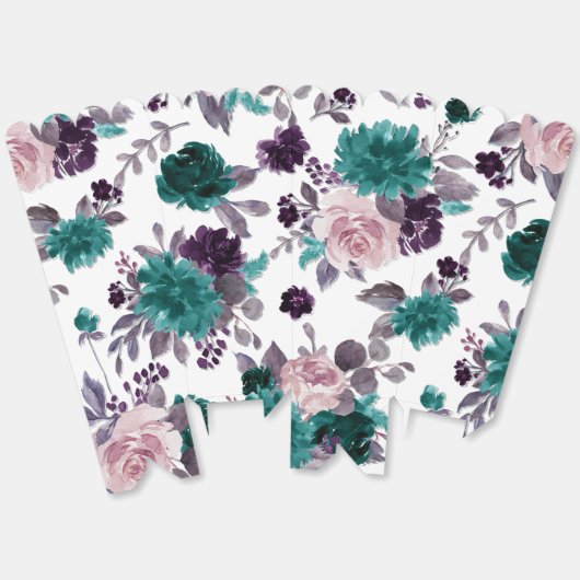 ムーディボーホ |ナス紫とティール（緑がかった色）柄 フェイバーボックス (見開き)