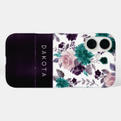 ムーディボーホ |ナス・パープルとティール（緑がかった色）カスタム Case-Mate iPhoneケース (裏面 (横))