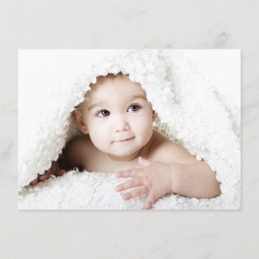 ムーディボーホ |ナス・パープルとティール(緑がかった色)フォト誕生 案内状 (裏面)