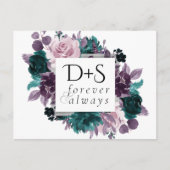 ムーディボーホ |ナス・パープルティール（緑がかった色）日付の保存 案内ポストカード (正面)