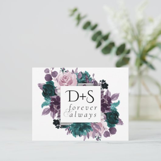 ムーディボーホ |ナス・パープルティール(緑がかった色)日付の保存 案内ポストカード (スタンド正面)