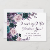 ムーディボーホ |ナス・パープルブライダルパーティ頼 招待状 (正面)