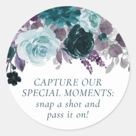 ムーディボーホ |使い捨てティール（緑がかった色）とパープル ラウンドシール