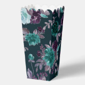 ムーディボーホ |深いティール（緑がかった色）と紫色の花柄 フェイバーボックス (裏面)