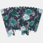 ムーディボーホ |深いティール（緑がかった色）と紫色の花柄 フェイバーボックス (見開き)