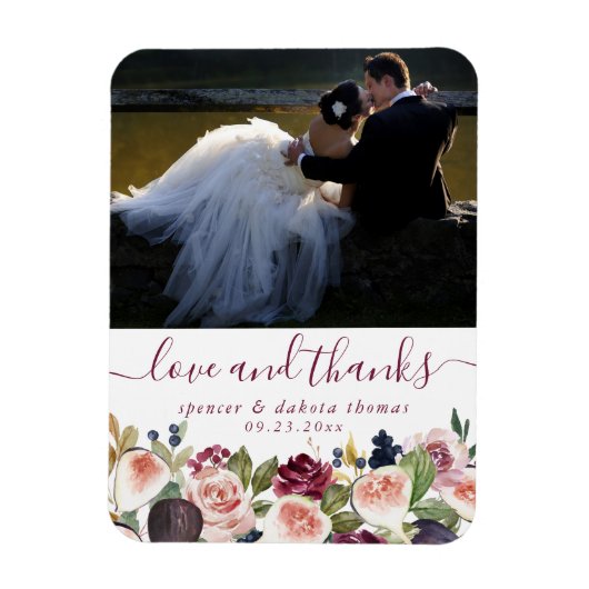 ムーディボーホ |紫のナスの結婚写真 マグネット (縦)