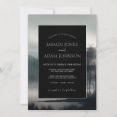 ムーディマウンテンダークエステティックウッドランド結婚ズ 招待状 (正面)