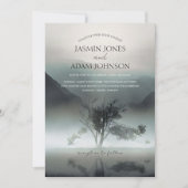 ムーディマウンテンダークエステティックウッドランド結婚ズ 招待状 (正面)