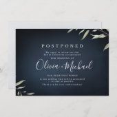 ムーディミニマルービー結婚ニーグリーンの延期 招待状 (正面/裏面)