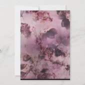 ムーディモダンフローラ紫のスクリプトハート写真 セーブザデート (裏面)