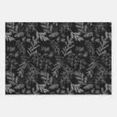 ムーディモダンブ伝統的ブラック&ホワイトのクリスマス ラッピングペーパーシート (正面)