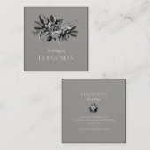 ムーディモダンーグレートーンフローラ スクエア名刺 (正面/裏面)