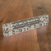 ムーディモダンーフローラブラックベージュキュービクルデコール デスクネームプレート (側面)