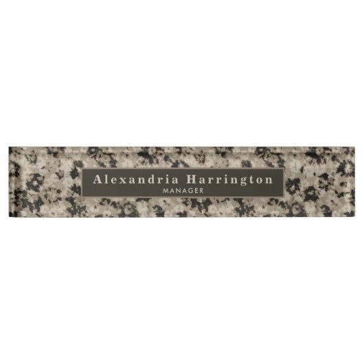 ムーディモダンーフローラブラックベージュキュービクルデコール デスクネームプレート (正面)