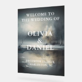 ムーディモダンー冬の結婚式へようこそ アクリルサイン (傾斜)