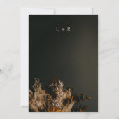 ムーディモダンー暗いボホ素朴フローラ結婚の 招待状 (裏面)