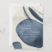 ムーディモダンー水カラー結婚式招待状 招待状 (正面)