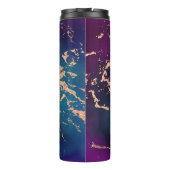 ムーディラグジュアリーマーブル |深いパープルとティール(緑がかった色)バラ金ゴールド タンブラー (裏面)