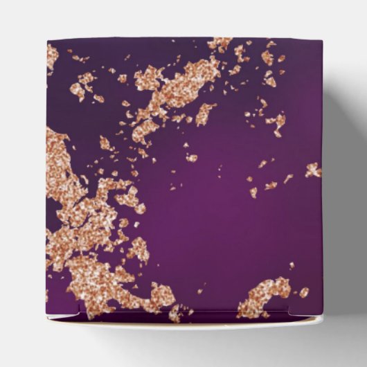 ムーディラグジュアリーマーブル |深いパープルとティール（緑がかった色）バラ金ゴールド フェイバーボックス (上部)