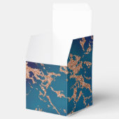 ムーディラグジュアリーマーブル |深いパープルとティール(緑がかった色)バラ金ゴールド フェイバーボックス (オープン)