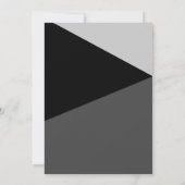 ムーディレトロクールブラック&ホワイトモノクロ誕生日 招待状 (裏面)