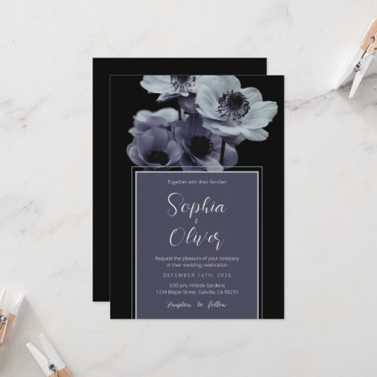 ムーディロマンチック暗黒フローラゴシック結婚ズ 招待状 (正面/裏面インサイチュ)