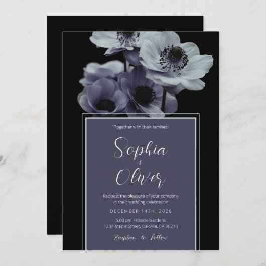 ムーディロマンチック暗黒フローラゴシック結婚ズ 招待状 (正面/裏面)