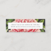 ムーディヴィンテージピンク結婚牡丹のウェブサイトRSVPカード スキニー名刺 (正面)