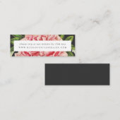 ムーディヴィンテージピンク結婚牡丹のウェブサイトRSVPカード スキニー名刺 (正面/裏面)