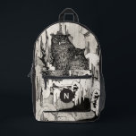 ムーディヴィンテージフールズブラック&アイボリーモノグラム プリントバックパック<br><div class="desc">このおもしろいスタイリッシュ、カスタムヴィンテージのバックパックは、Theo van HoytemaのKerstnachtと呼ばれる2つの不機嫌なフールのを備えている(1894)。モノグラムの文字テンプレートが含まれている – それを使用してバックパックをパーソナライズするか、削除するもしか、モノグラムを好まない。サイド/トップ/ボトムは全てカスタマイズ任意の色に対応できる – 一致するミュートされた黒で表示される。10代素晴らしの10代は学校に戻り、特に芸術家や気分深い芸術愛好家のために！</div>