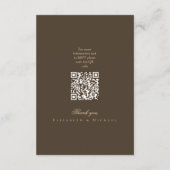 ムーディーなコーヒー ミニマリスト スクリプト ウェディング ディテールズ エンクロージャーカード (裏面)